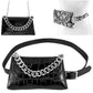 Convertible Black Croc Belt Bag