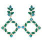 Green Diamond Drop Earrings