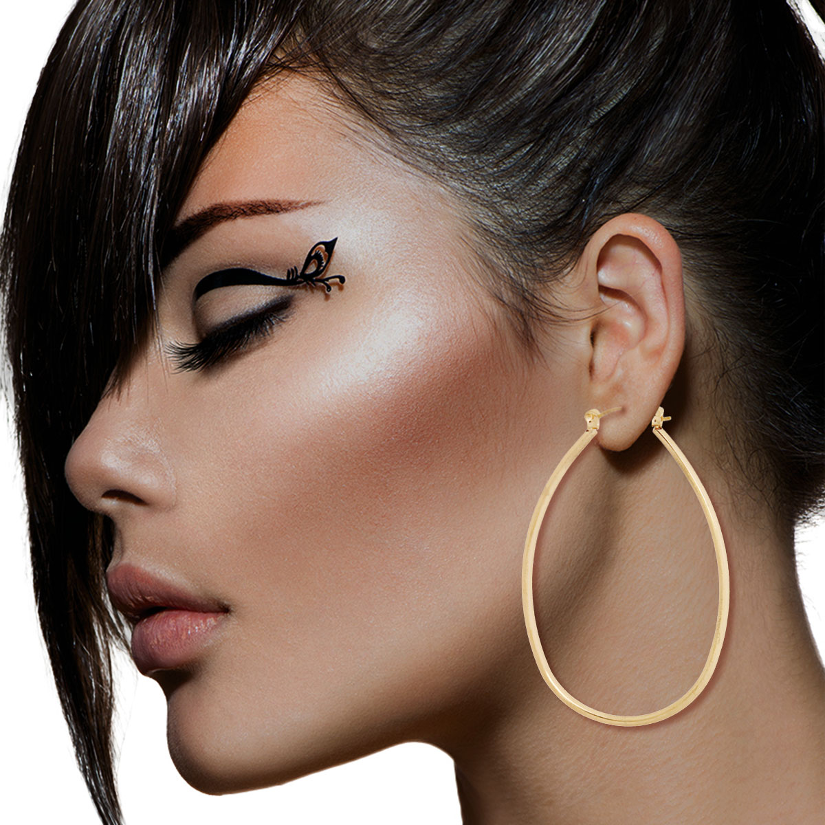 Gold Hypo Allergenic Teardrop Hoops