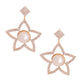 Cream Pearl and Stone Star Earrings
