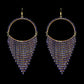 Royal Blue Semicircle Fringe Earrings