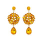 Orange Crystal Burst Earrings