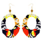 Orange Afrocentric Teardrop Earrings