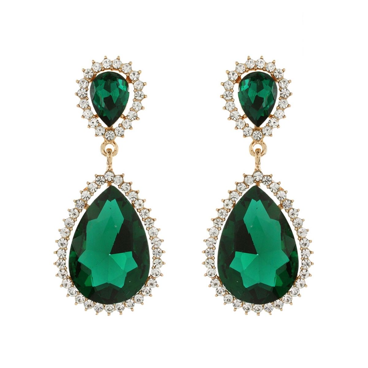 Green Teardrop Halo Clip Ons
