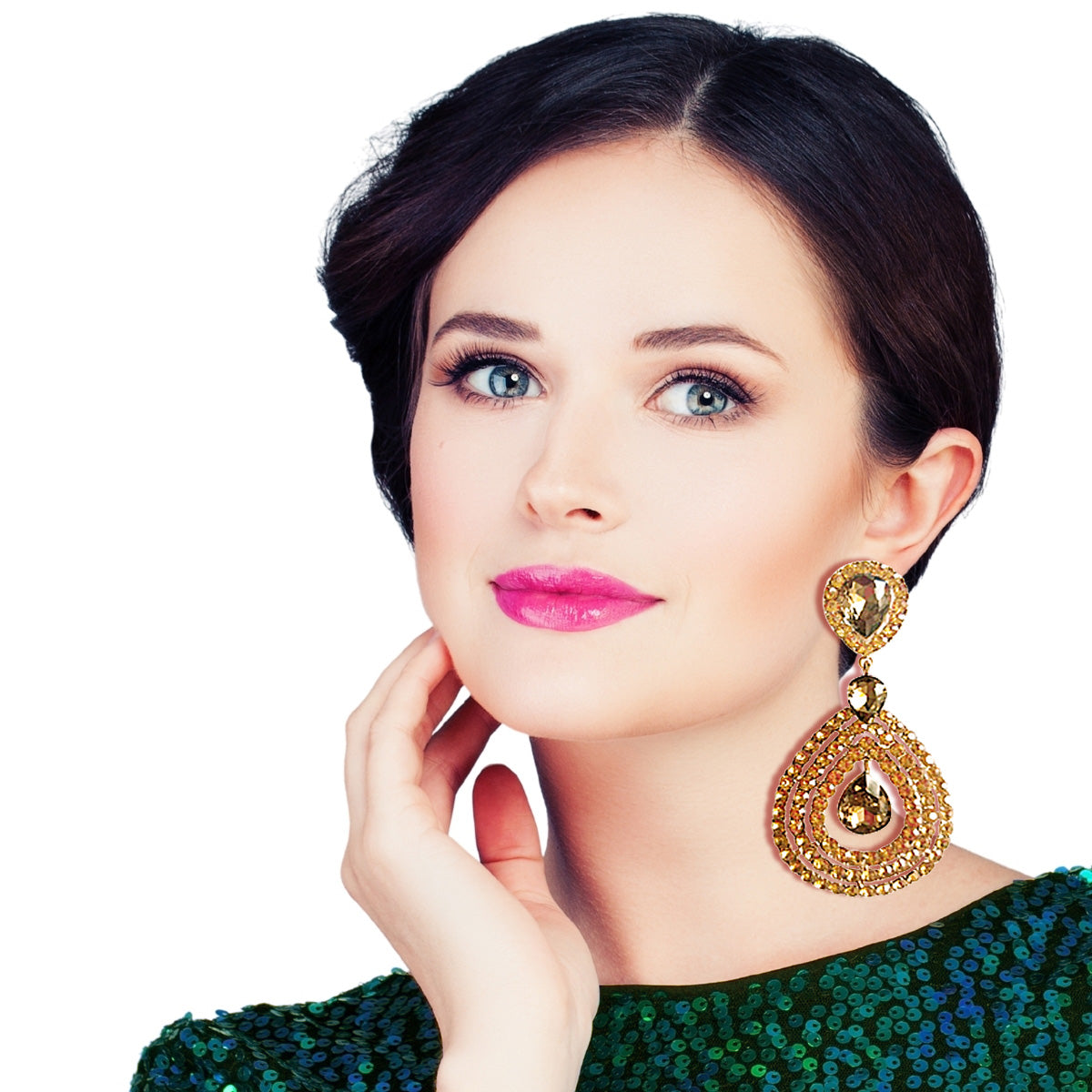 Topaz Teardrop Clip Ons