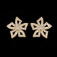Gold Pave Stone Bow Studs