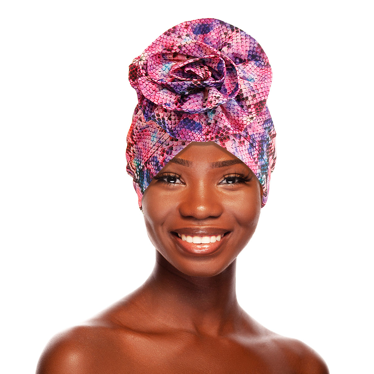 Pink Snake Flower Knot Turban