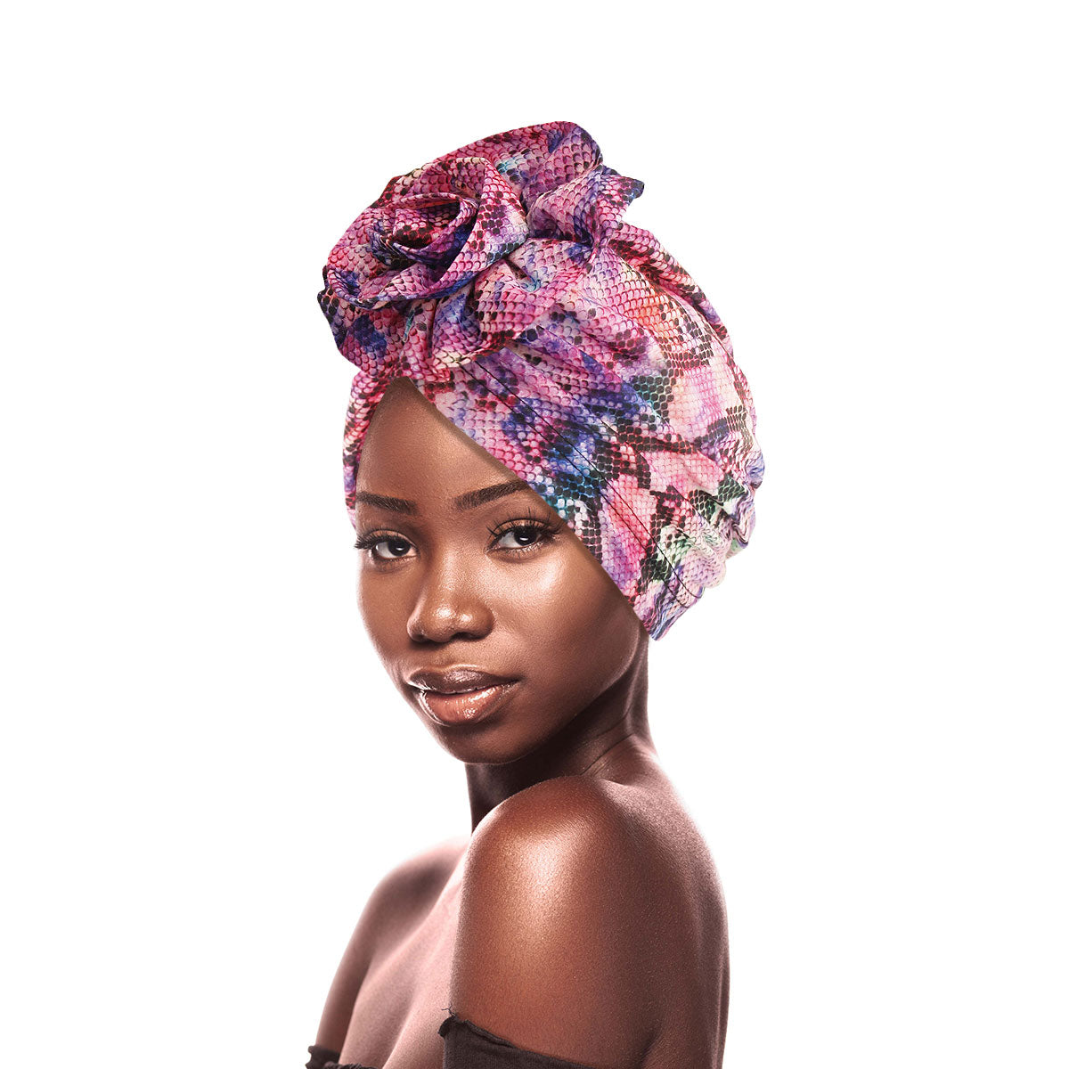 Pink Snake Flower Knot Turban
