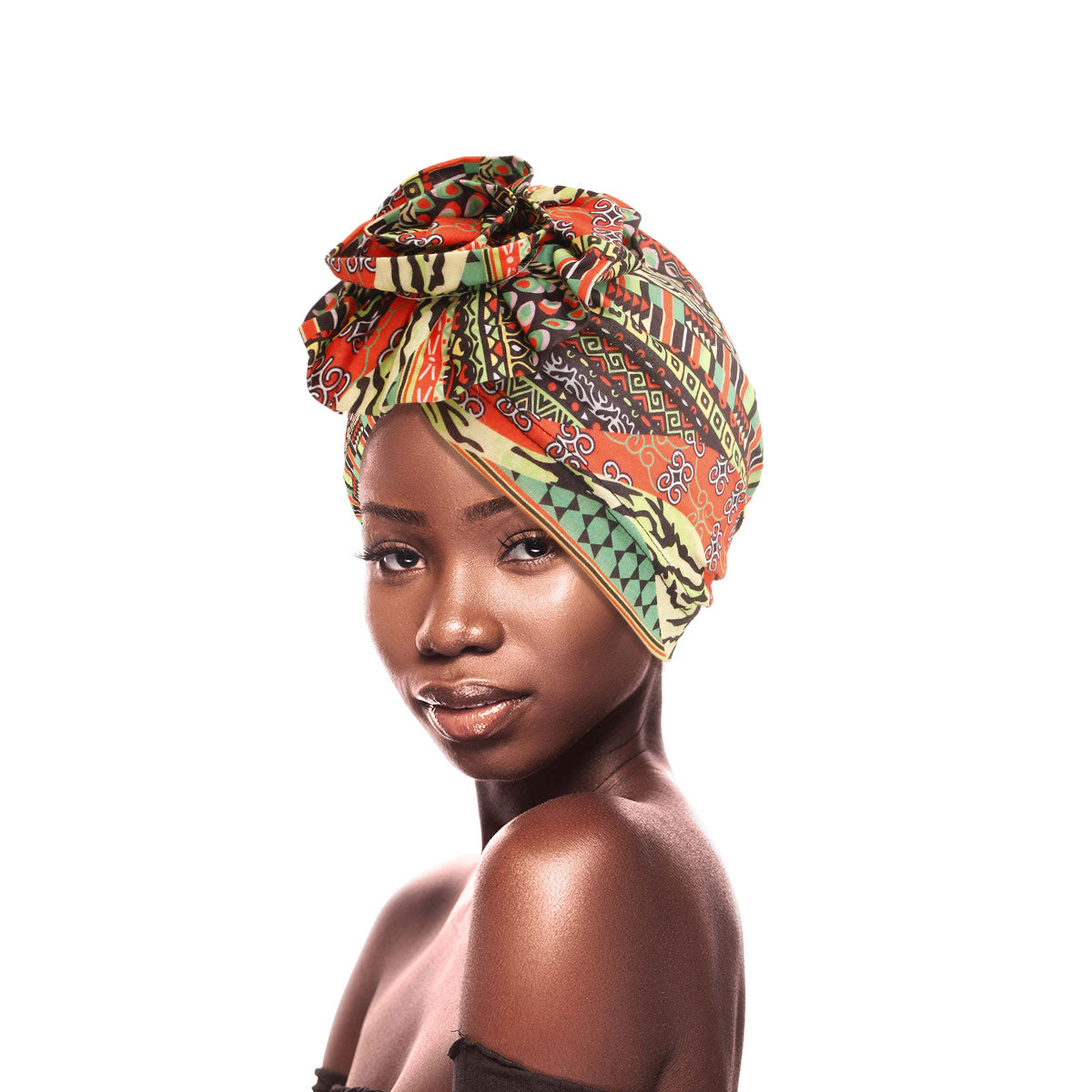 Olive African Print Knot Turban