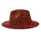 Rust Orange Leopard Fedora