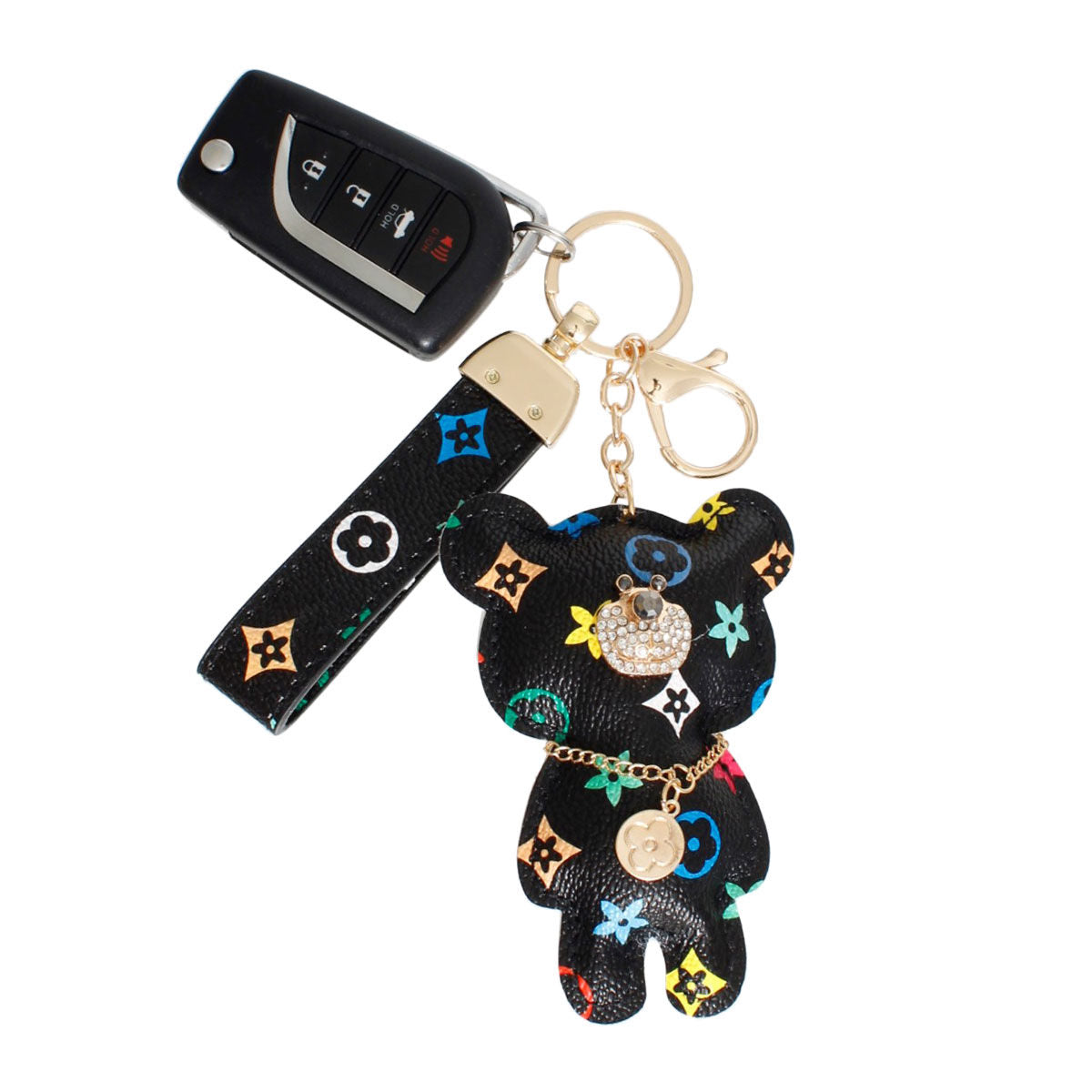 Black Teddy Charm Keychain