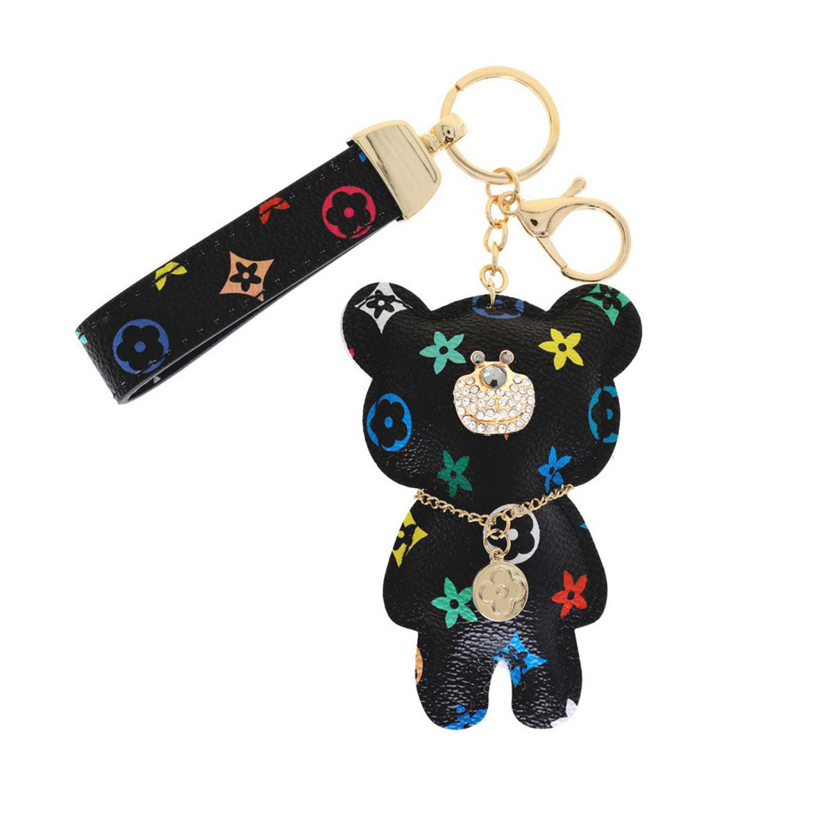 Black Teddy Charm Keychain
