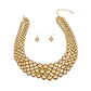 Gold Pearl Graduated Multi Strand Necklace Set