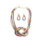 Rainbow Rhinestone Knotted Cord Set