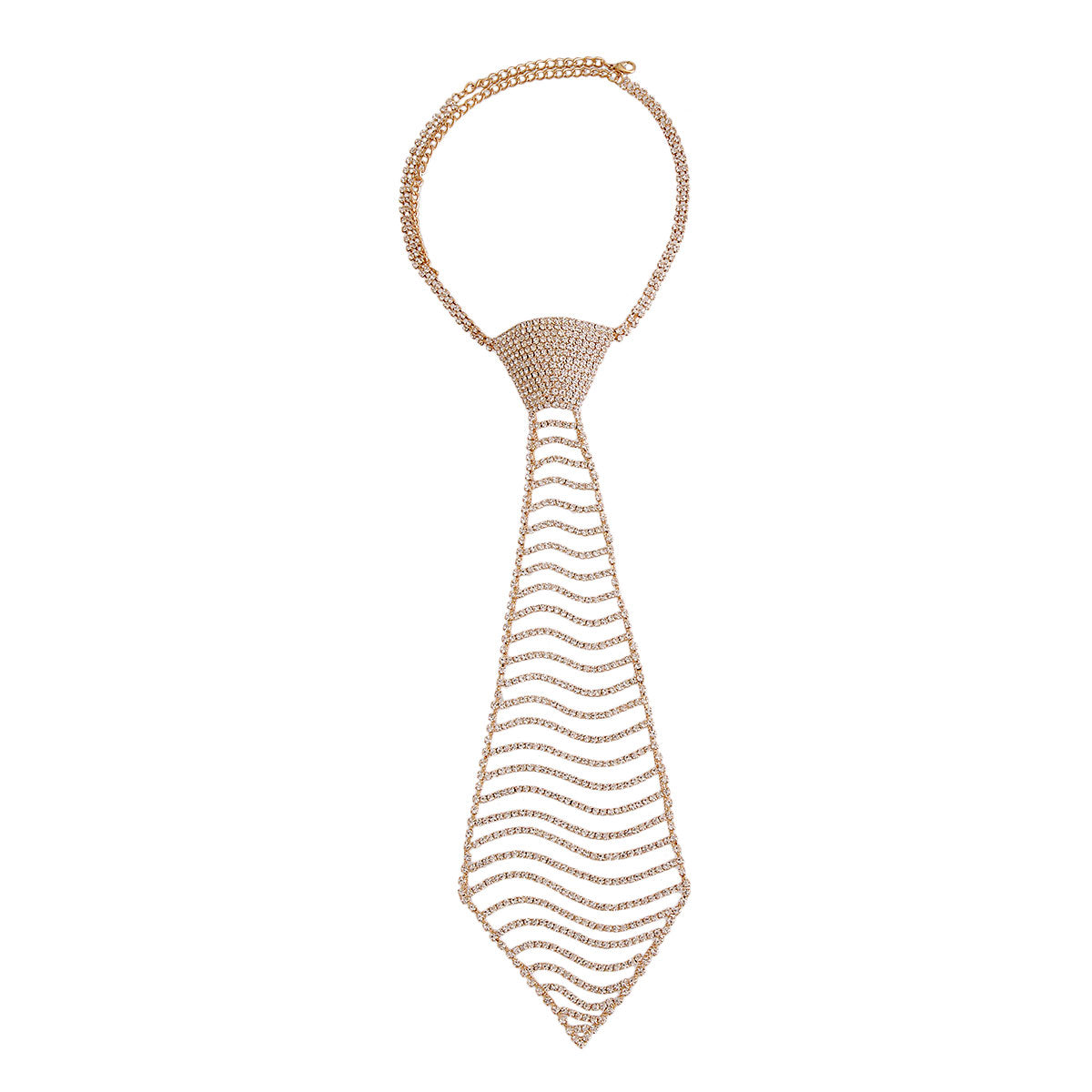 Large Gold Rhinestone Necktie
