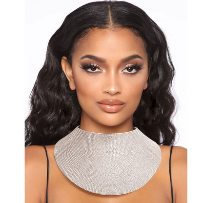 Gold Rhinestone Bib Collar Set