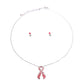 Pink and Silver Breast Cancer Necklace