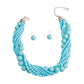 Light Blue Bead Twisted Necklace