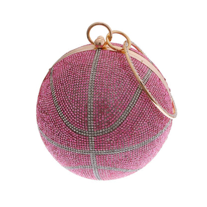 Pink Rhinestone Basketball Clutch