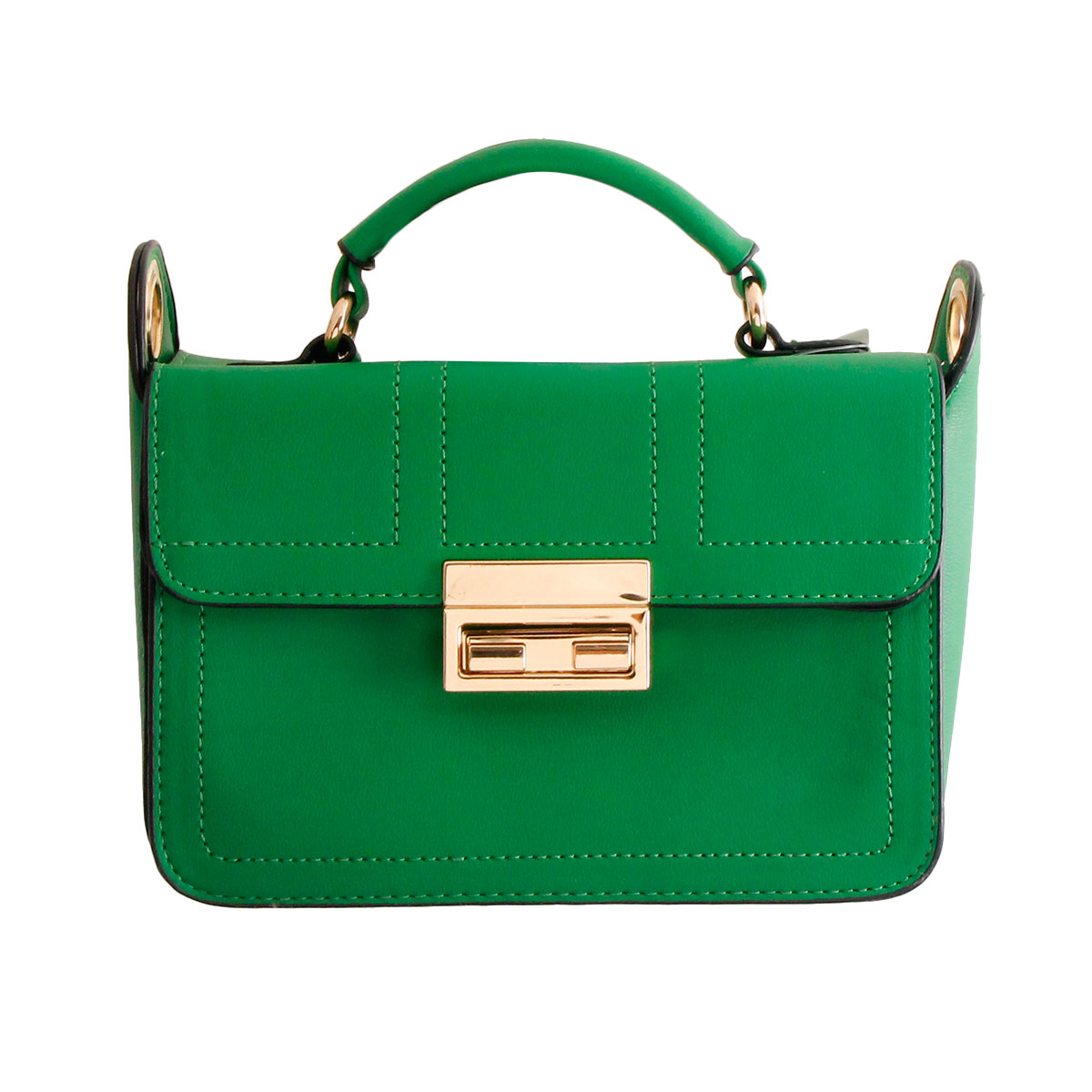 Green Leather Square Crossbody