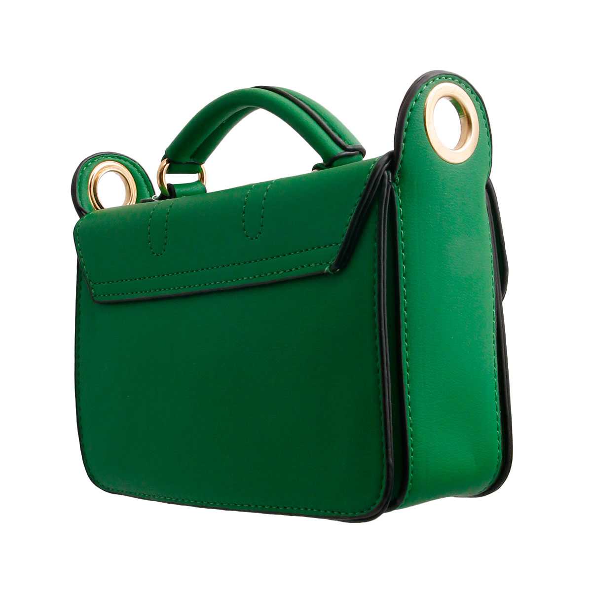 Green Leather Square Crossbody