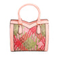 Pink Woven Leather Handbag Set