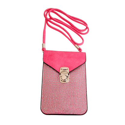 Fuchsia Rhinestone Cellphone Wallet