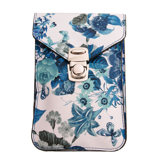 Blue Floral Cellphone Wallet