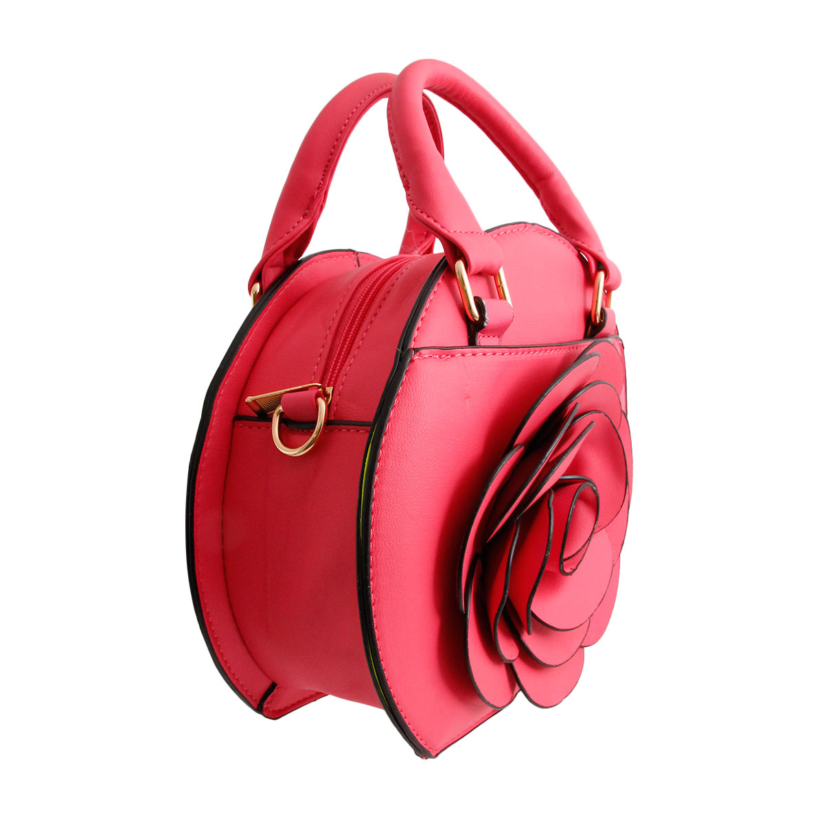 Fuchsia Rose Rounded Handbag