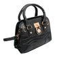 Shiny Black Croc Mini Satchel Set