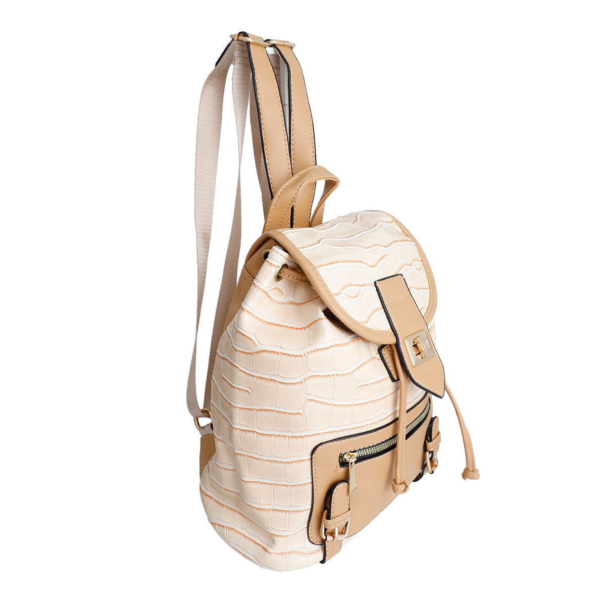 Light Brown Croc Cinch Backpack Set
