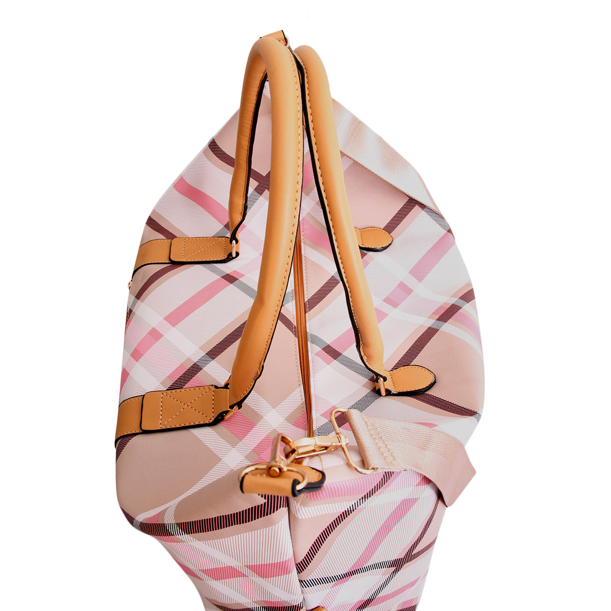 Pink Plaid Weekender Duffel
