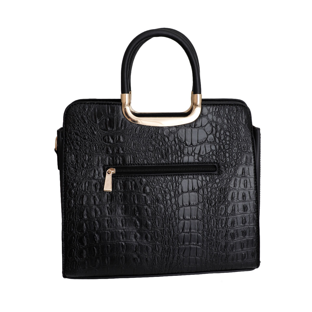 Black Croc Tote Bag