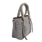 Gray Croc Tote Pouch Set
