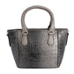 Gray Croc Tote Pouch Set