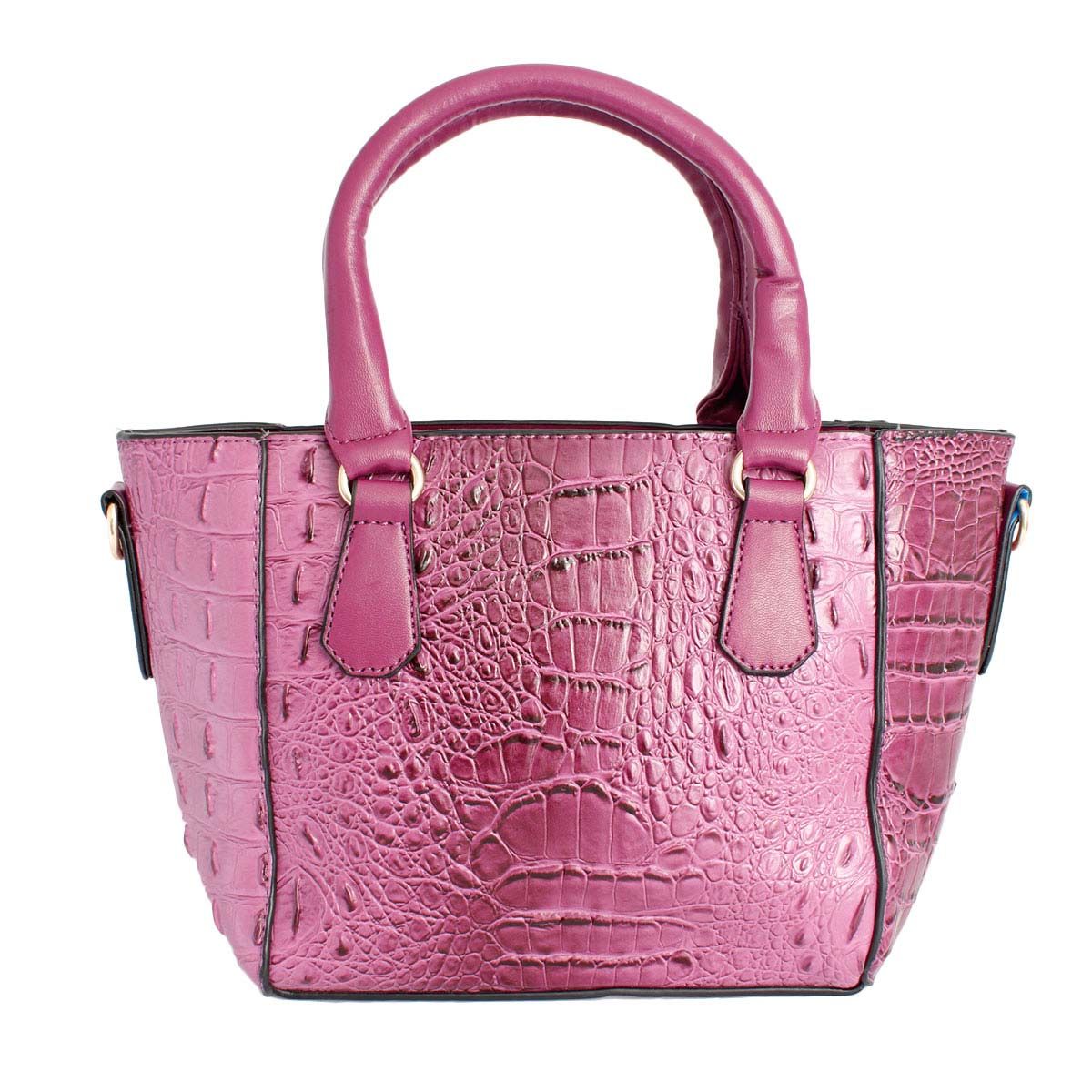 Purple Croc Tote Pouch Set