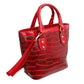 Shiny Red Croc Tote Bag Set