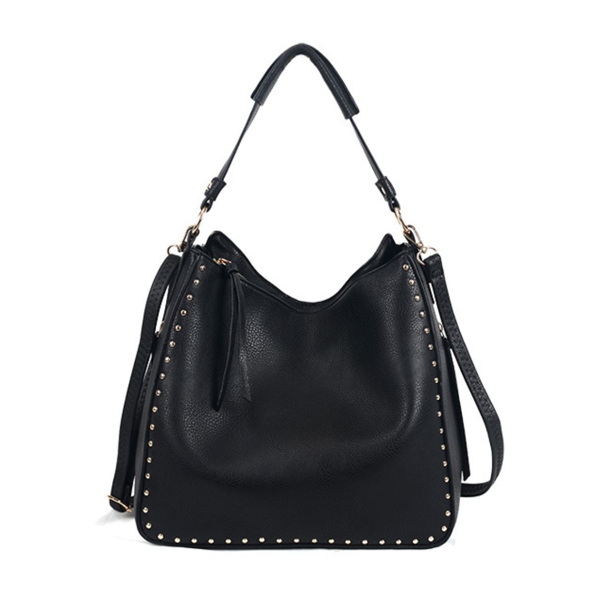 Black Studded Hobo Bag