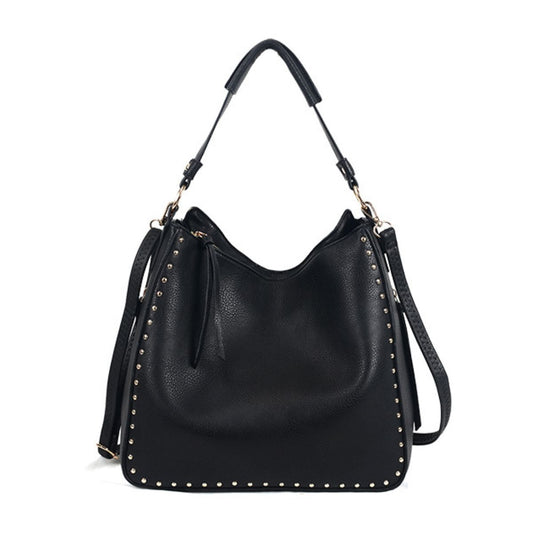 Black Studded Hobo Bag