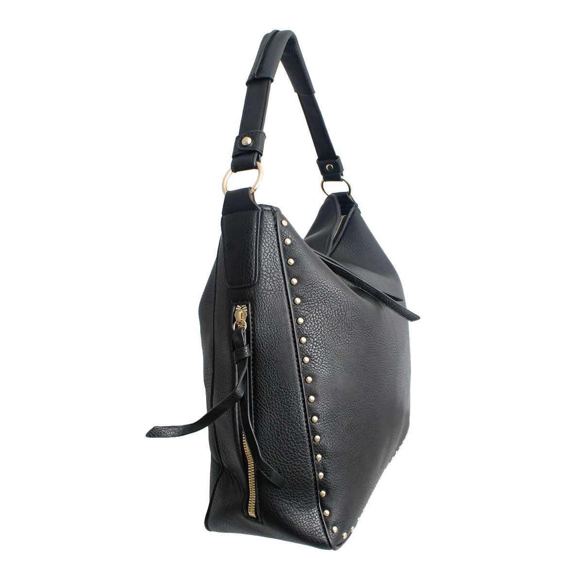 Black Studded Hobo Bag