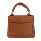 Camel Quilted Square Satchel