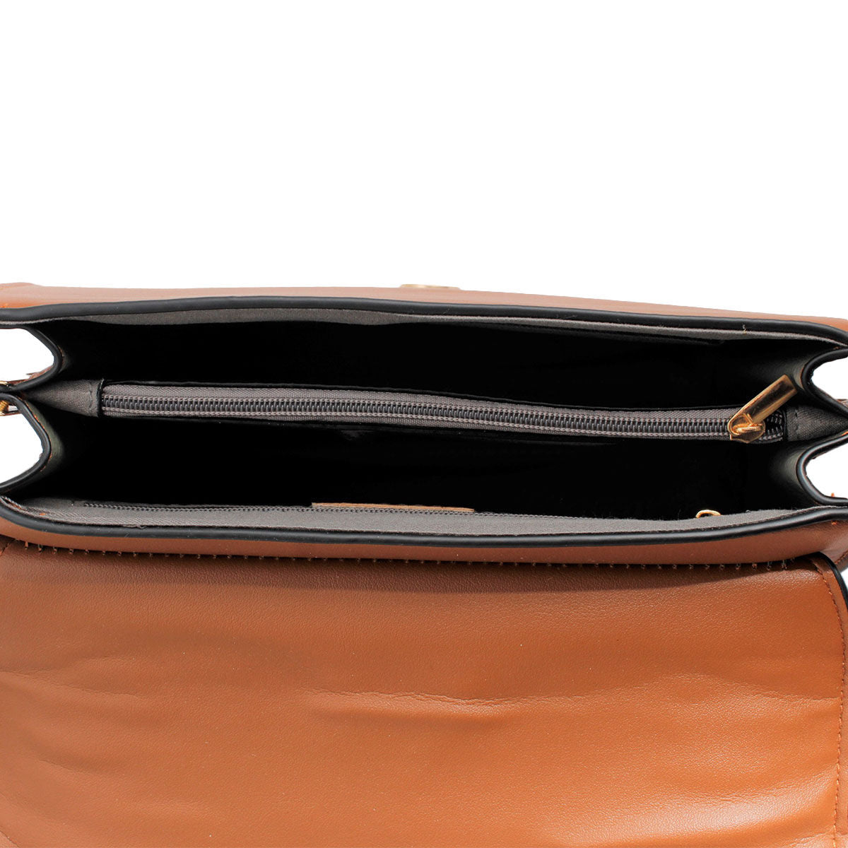 Camel Quilted Square Satchel