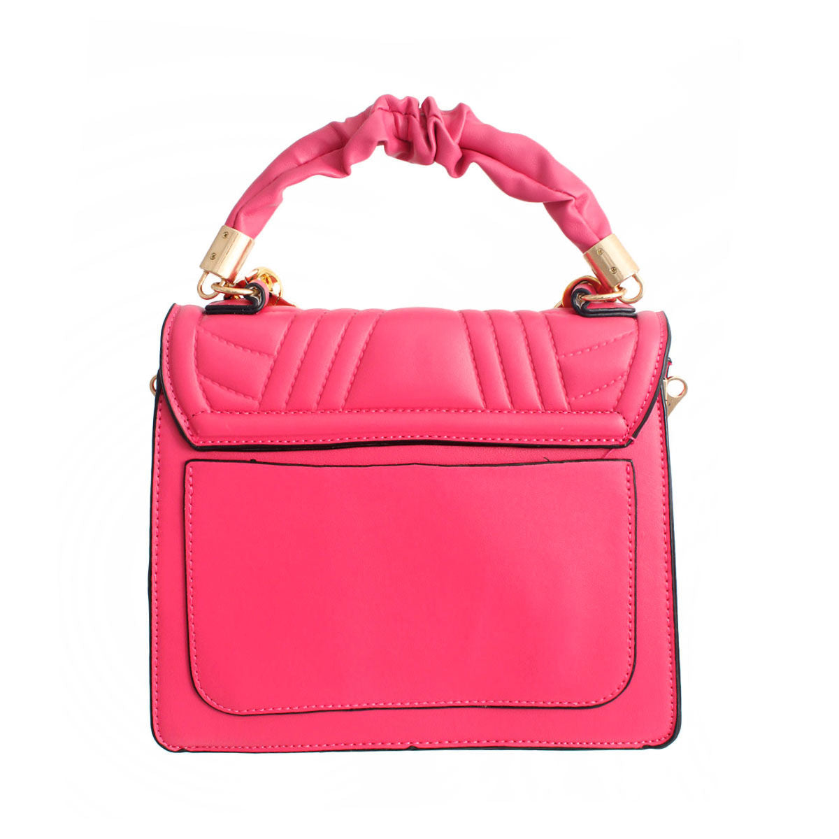 Fuchsia Quilted Square Satchel