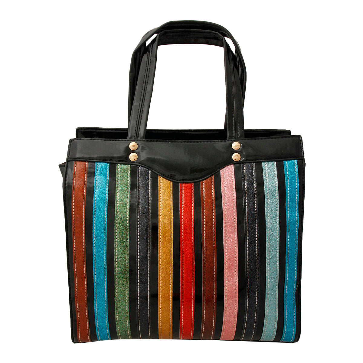 Glitter Stripe Tote Handbag