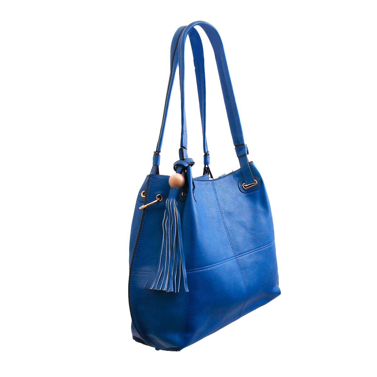 Soft Blue Faux Leather Hobo Bag