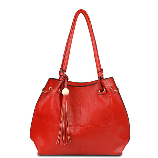 Soft Red Faux Leather Hobo Bag