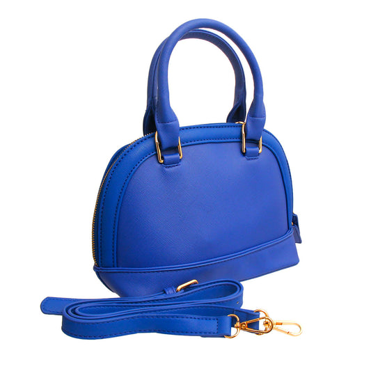 Blue Leather Dome Bag