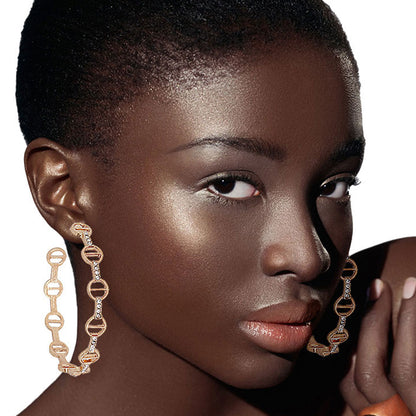 Gold Horse Bit Designer Hoops