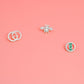Silver Rhinestone 3pcs Bee Designer Studs