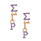 Gold Blue Sorority Dangle Studs